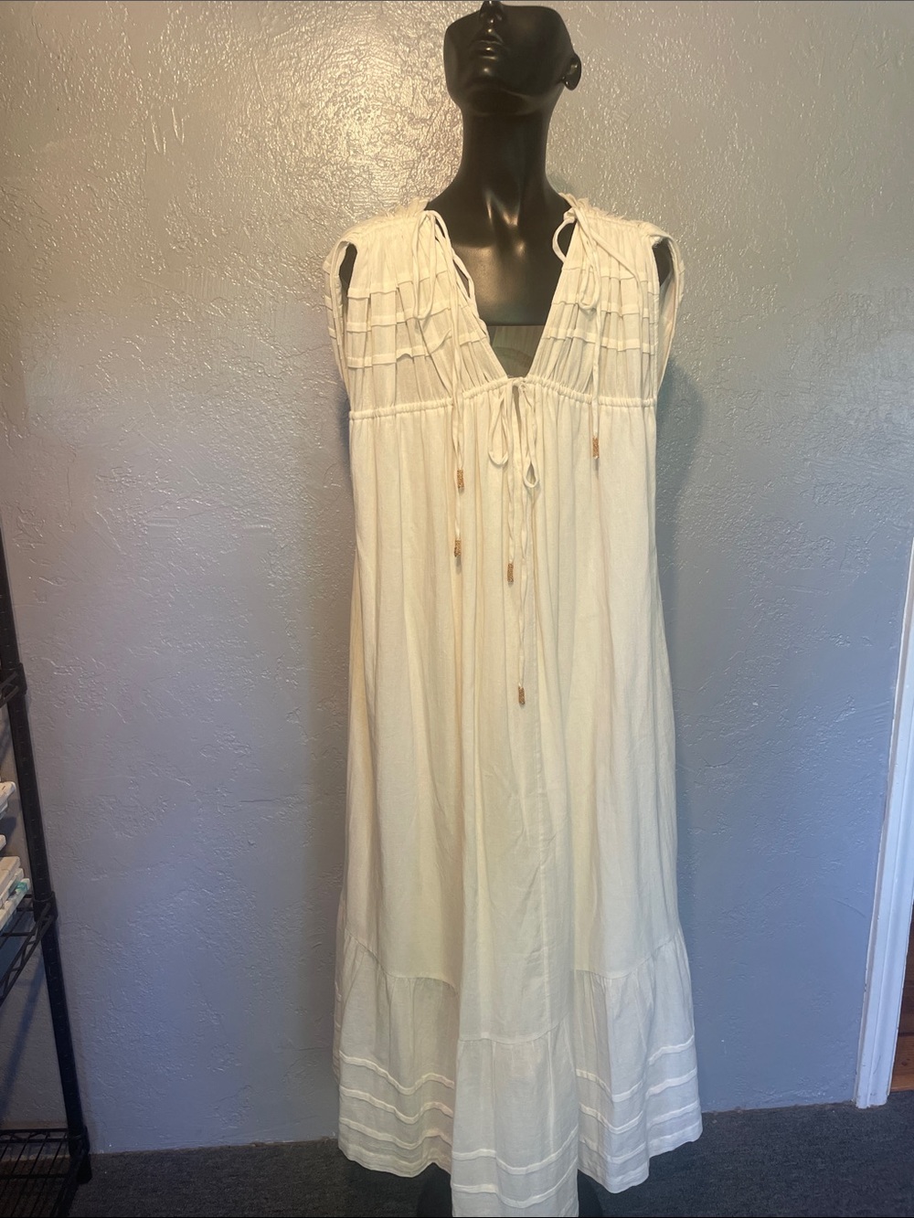 Cotton lined long dress no label (free people?)
